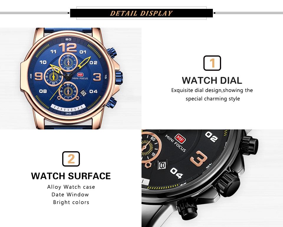 Relógio de quartzo MINI FOCUS para homens à prova d'água_voghion.com