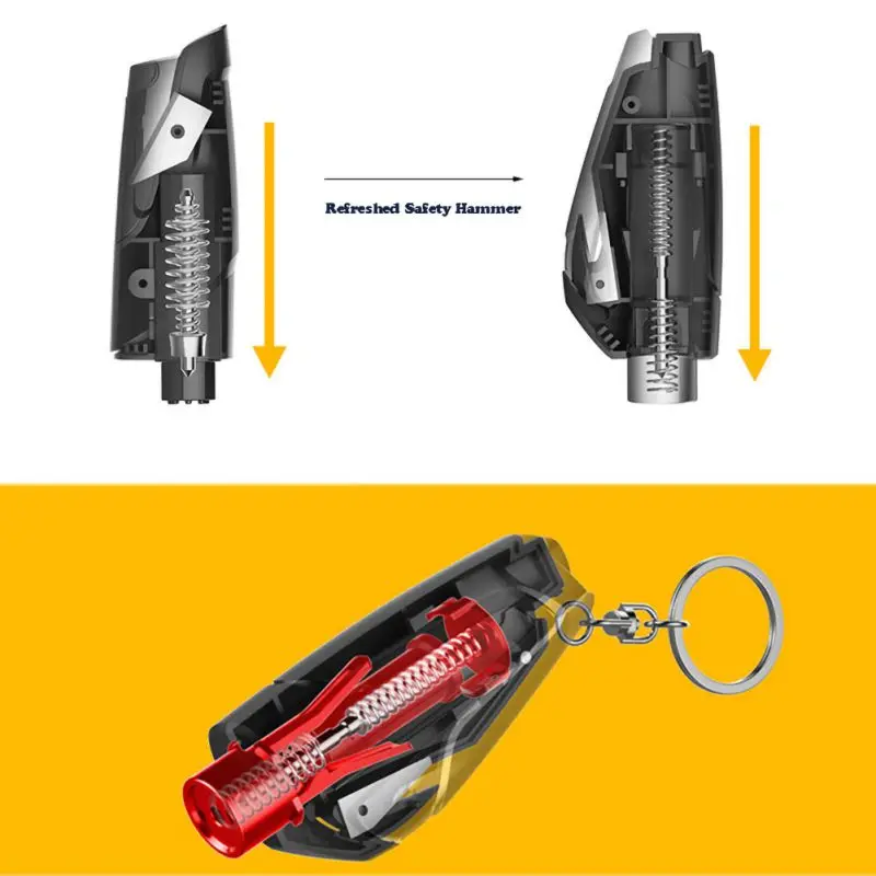 Мини-Автомобильный оконный выключатель, аварийный молоток безопасности, ремень безопасности, резак, свисток, брелок для ключей, аксессуары