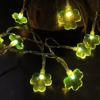 

20 LED Beads Shamrocks String Lights With Remote DIY Home Parties Decorations For Christmas Wedding Birthday Patio Supplies
