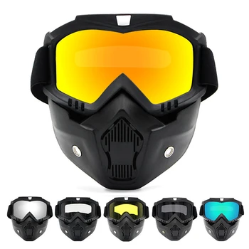 

Men Women's Ski Snowboard Mask Snowmobile Skiing Goggles Windproof Motocross Protective Glasses Safety Goggles with Mouth Filter