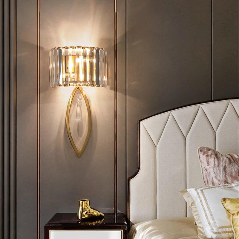 Gold Aisle Entrance Crystal bottom Tear Drop Wall Light 1