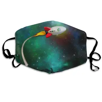 

Rocket Flight Path Washable Reusable Mask, Cotton Anti Dust Half Face Mouth Mask For Kids Teens Men Women With Adjustable Ear