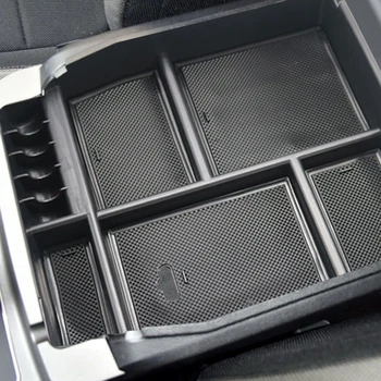

ABS Plastic Car Storage Box Center console Organizer Black For Ford F150 2015-2018 Non-slip