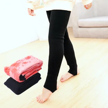 

Winter Warm Baby Girl Leggings High Waist Safety Pants Toddler Thickened Plush Double Layer Pants Girls Leggings -25C