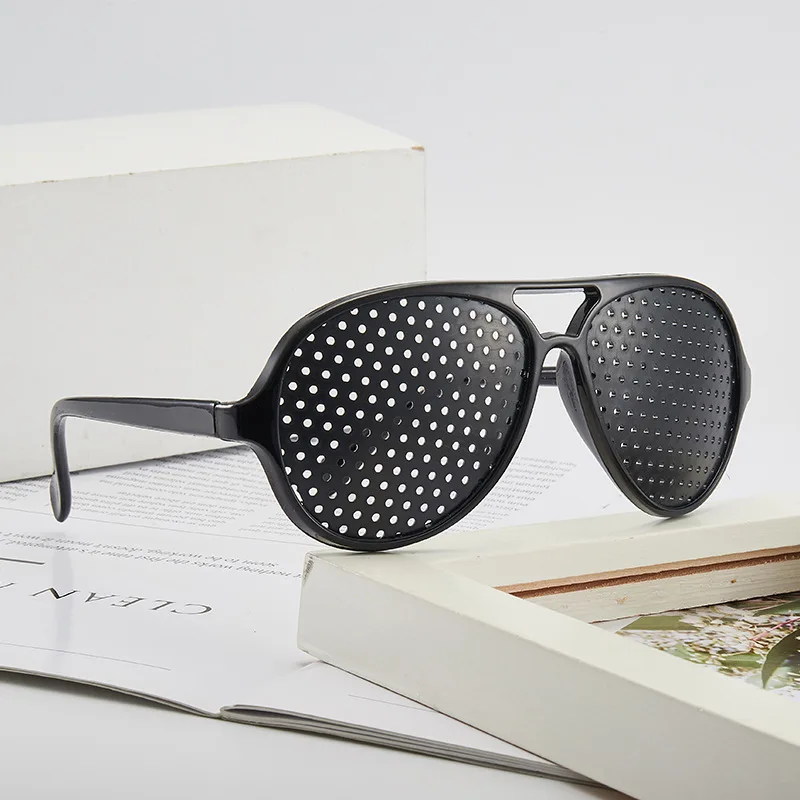 Fashion Relieve Pinhole Glasses Men Corrective Anti-Fatigue Myopia Glasses Reading Black Frame Protector Eyesight Improve Vision