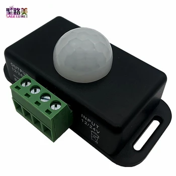 

Free shipping (1 pcs/lots) DC12V/24V 8A Body Infrared PIR Motion Sensor Switch use for 5050 3014 3528 5630 5730 2835 led strip