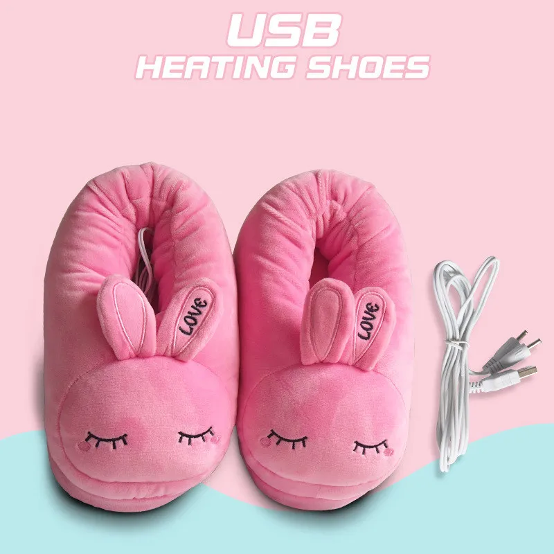 New USB Electric Foot Warmer Heating Pad Cartoon Comfortable Plush Winter Warm Heater for Home Slipper Warm Foot Heated Mat