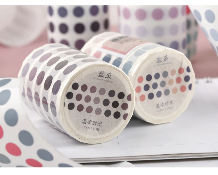 Красочные точки васи лента японская бумага DIY планировщик Маскировочная лента клейкие ленты индексы наклейки декоративные канцелярские ленты