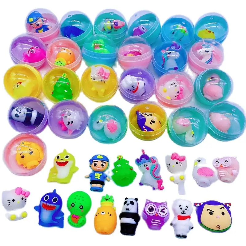 10pc/lot 45mm diameter plastic colorful balls capsules toys with inside