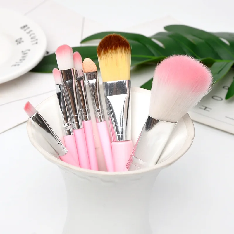 7pcs/set Children Girl Makeup Cartoon Soft Brush Toy Set Hair Eye Brush Shadow Foundation Beauty Fashion Cosmetic girls Toys