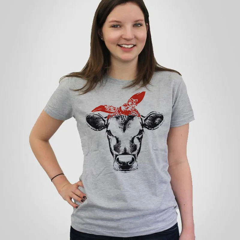 

cows tshirt plus size streetwear top women aesthetic 90s cotton animal o-neck thanksgiving tee girls new vintage