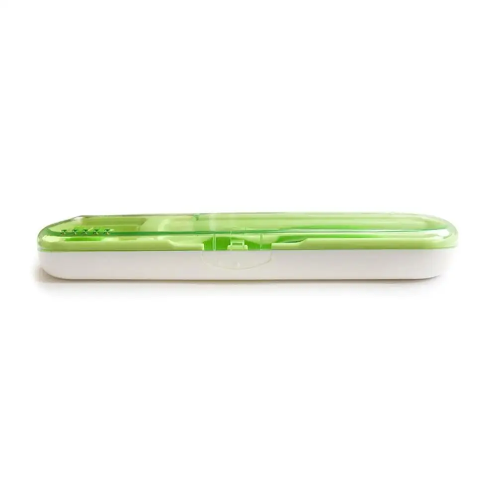 2 In1 UV Disinfection Toothbrush Box Toothbrush Head Sterilizer Portable Toothbrush Case Power By Battery For Household Travel - Цвет: Green