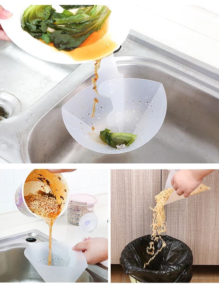 Household Kitchen Utensils Suction Cup Dish Basket Food Waste Sink Drain Basket Filter Plug Kitchen Basket Filter Plug