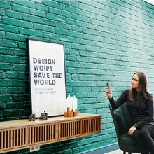 Винтажный художественный окрашенный кирпич для стен 3D имитация кирпичной стены бумага особенность фоновая стена розовый черный зеленый обои водонепроницаемый