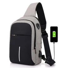 Мужские нагрудные сумки с зарядкой через usb, водонепроницаемые Оксфордские сумки через плечо, маленькие сумки на одно плечо, дорожные нагрудные сумки для мужчин
