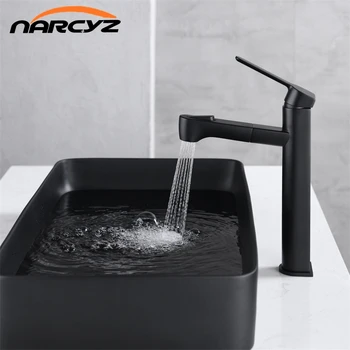 

Basin Faucet Retro Black Faucet Taps Bathroom Sink Faucet Single Handle Hole Deck Pull out Wash Hot Cold Mixer Tap Crane B613