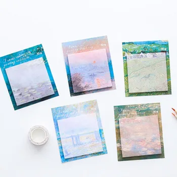 

1 Pcs Hot Sale Creative Oil Painting Memo Pad N Times Sticky Notes Memo Notepad Bookmark Notes Stickers Gift Korea Stationery
