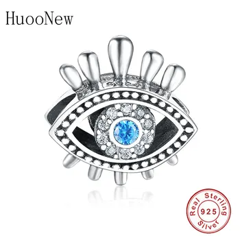 

Blue Clear Crystal Eye Shape Bead Fit Original Charms Summer 2018 New Bracelet 925 Sterling Silver Jewelry Gift Berloque