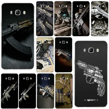 Pistool Kogels Ak47 Pistool Silicone Zachte Transparante Telefoon Gevallen Voor Samsung Galaxy A3 A5 A7 J2 J3 J4 J5 J6 j7 2016 2017 2018