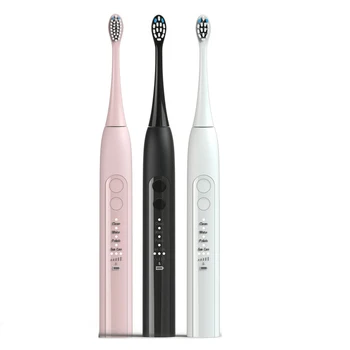 

Multicolor Ultra Sonic Electric Toothbrush Rechargeable Toothbrushes with 3 Pieces Replacement Heads 2 Minutes Timer Brush