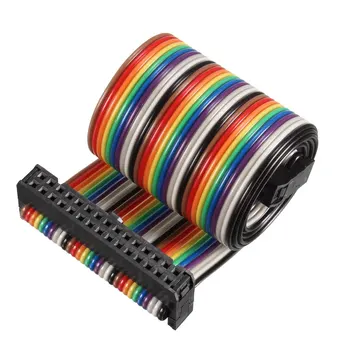 

uxcell IDC Rainbow Wire Flat Ribbon Cable 10P A-type FC/FC Connector 2.54mm Pitch 0.5m 30P