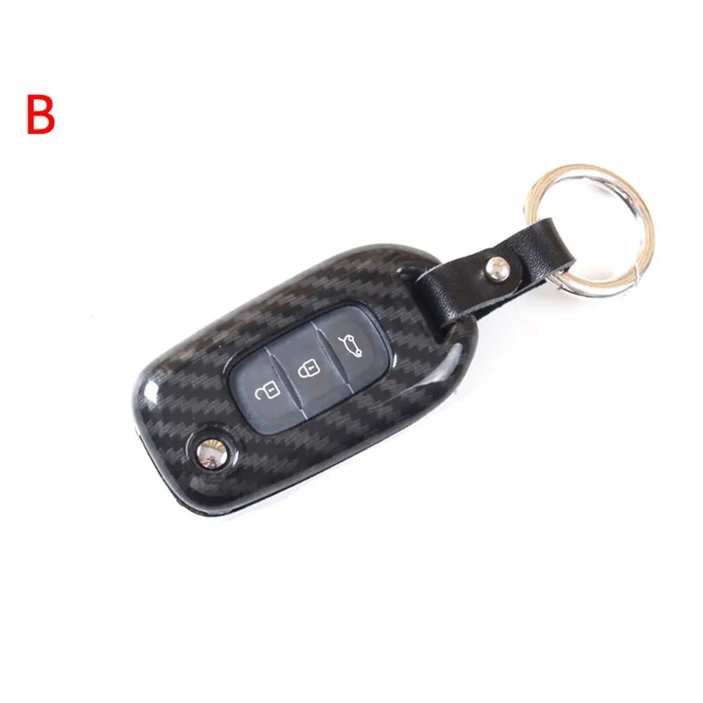 Car Key Cover ABS Carbon Fiber Sturdy High-end Protective Key Case For Renault Koleos