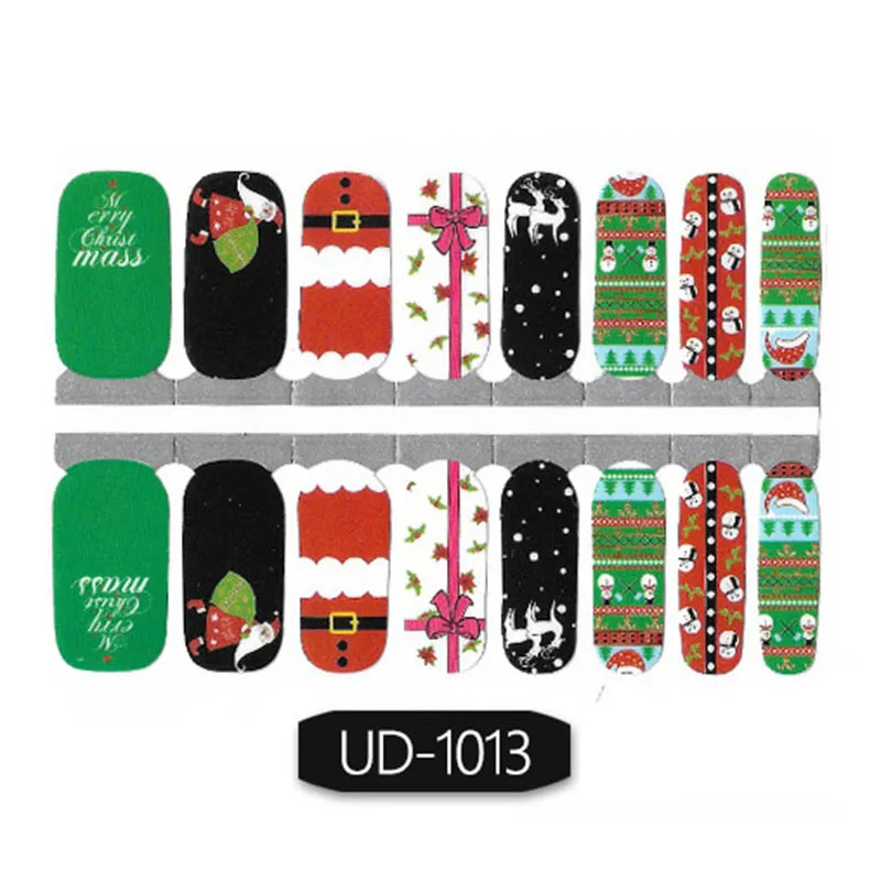 Леди KINDOM лак для ногтей сделай сам стикер s Рождество серия Дизайн ногтей водонепроницаемые оберточные Стикеры для ногтей Санта Клаус Наклейки Для Ногтей - Цвет: UD1013