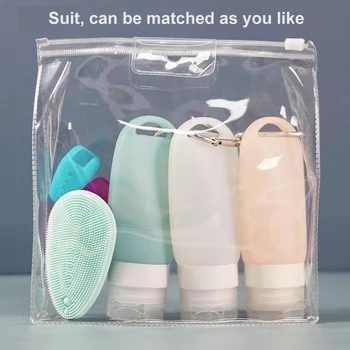 

Keychain Silicone Refillable-Bottles Travel Empty Bottle Shampoo Container 38/60/90ml Mini Tube Squeeze-Bottle Portable Case HOT