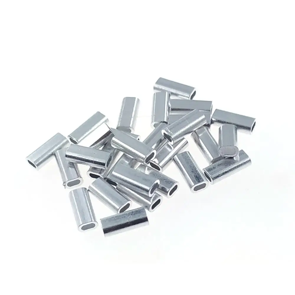 50-pieces rybaření aluminium rukávy 0.8mm-3.4mm oválné rybaření linky překážka rukávy krimpování trubice rybaření konektor