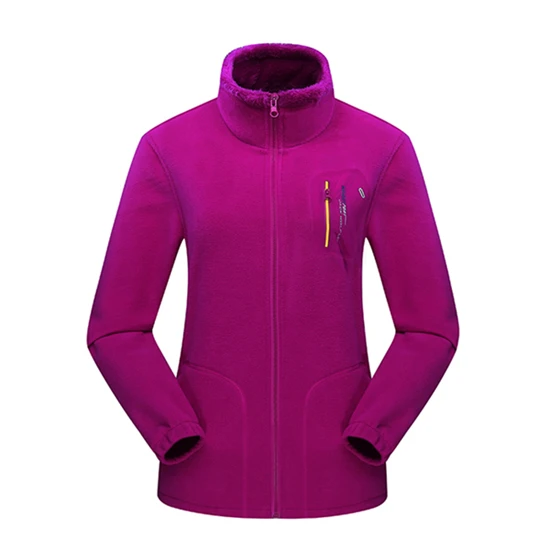 JACKSANQI мужские и женские Зимние флисовые походные уличные спортивные куртки для кемпинга толстые термо треккинговые мужские лыжные альпинистские пальто RA366 - Цвет: Women Rose Purple