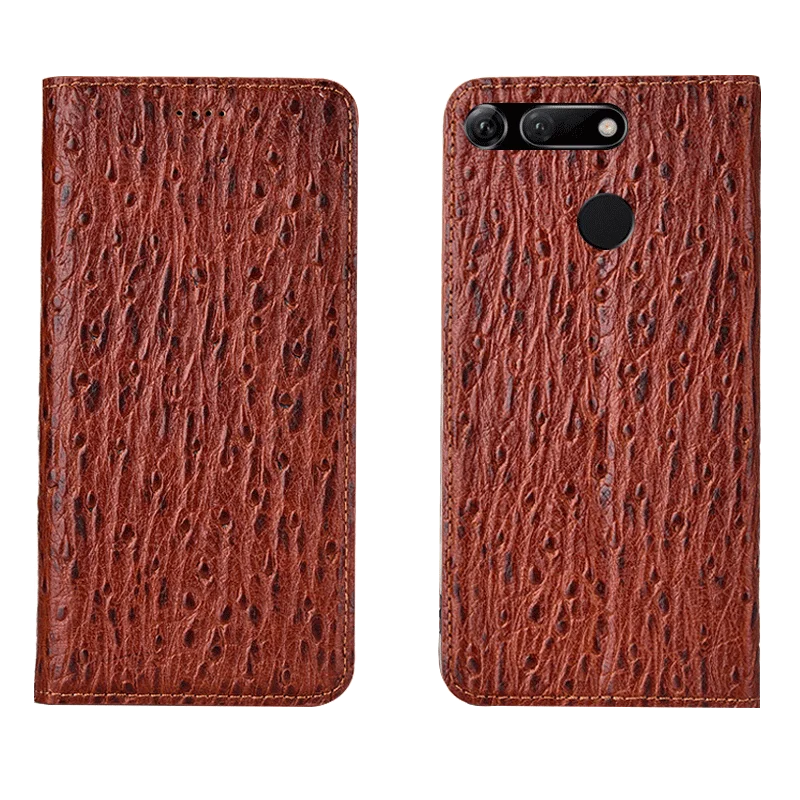 

Ostrich Pattern Genuine Leather Ultra Thin Card Slot Case For Huawei Honor V20/Honor V10/Honor V9 Magnetic Case Coque Funda Capa