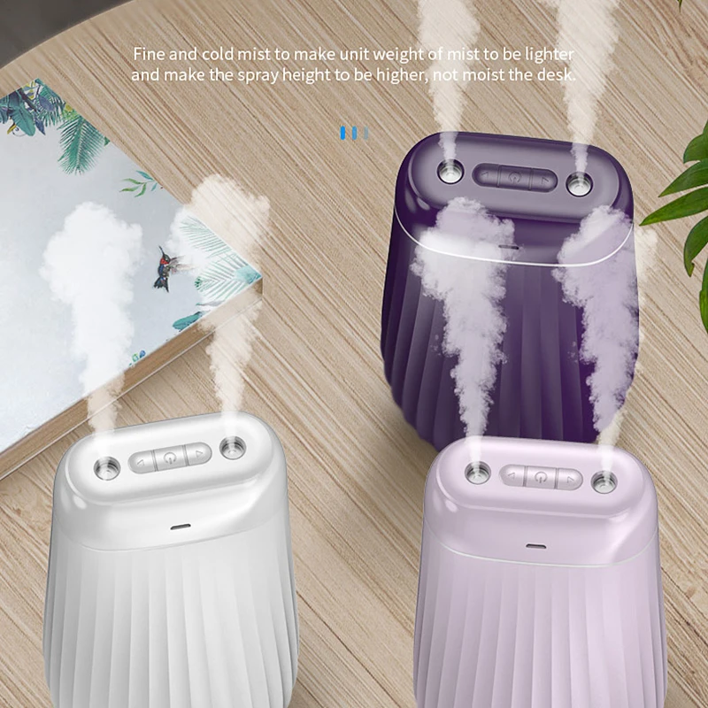 

1000ml Dual Spary Ultrasonic Aroma Diffuser USB Air Humidifier Car Mist Maker with 7 Colors Night Lamps Mini Office Air Purifier