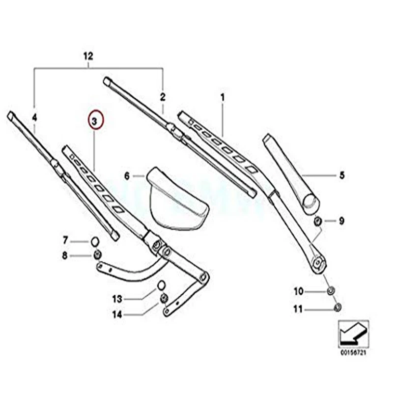 Передний рычаг стеклоочистителя для BMW 5 6 E60 E61 E63 E64 для 520I 520D 523I 525I 525D 530Xi 535D 540I 545I 550I M5 окна стеклоочистителя 616171853