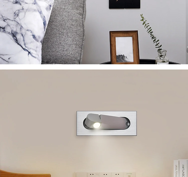 WLGNM LED Wall Light Modern Folding Recessed Wall Lamp Bedroom Embedded Indoor Bedside Reading Lamp Hotel Cafe Angle Adjustable garden wall lights