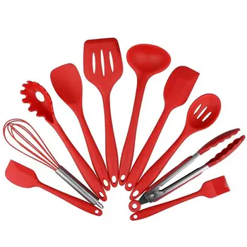 

Kitchen Silicone Non-stick Cooking Spoon Spatula Ladle Egg Beaters Utensils Dinnerware Set Cooking Tools Accessories Supplies