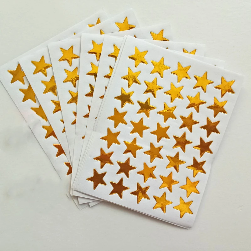 Pegatina Flash de recompensa para niños, etiqueta de alado para profesores, pegatina de oro de estrella de cinco puntas, autoadhesiva, unidad/bolsa, 350