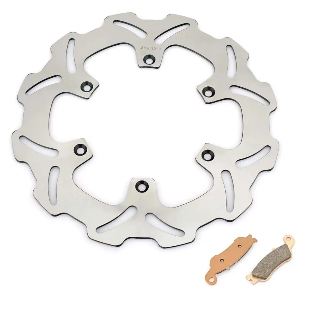 BIKINGBOY волнистые передний тормозной диск роторные колодки для Yamaha YZ250F 2007-2011 YZ450F 2008-2011 YZ 125 250 2008 2009 2010 2011 - Цвет: Silver