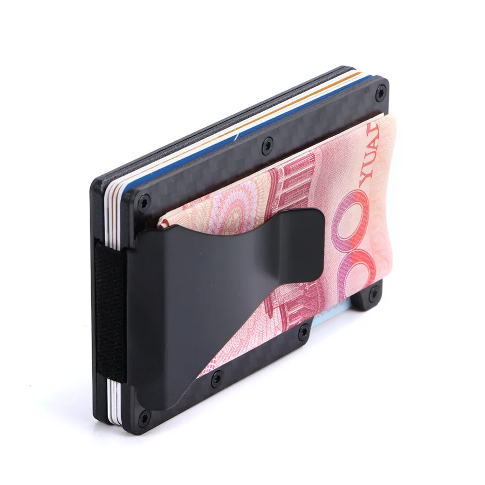Новая мода Тонкий карбоновый держатель для карт RFID не сканирующий металлический кошелек мужской кошелек Carteira Masculina Billetera