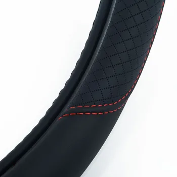

15'' PU Leather Car Auto 38cm Fit AllSeasons Durable Practical Steering Wheel Cover Useful NEW 1PC Black HOT 2018
