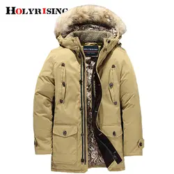 Holyrising мужские пуховики 50% белый утиный пух теплые зимние пальто с капюшоном Толстая лёгкая верхняя одежда мужская одежда 18971-5