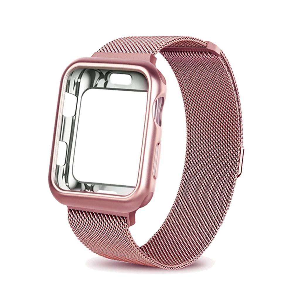 Чехол для часов для Apple Watch band 5 4 3 correa iwatch 42 мм 38 мм 44 мм 40 мм Миланский Браслет из нержавеющей стали