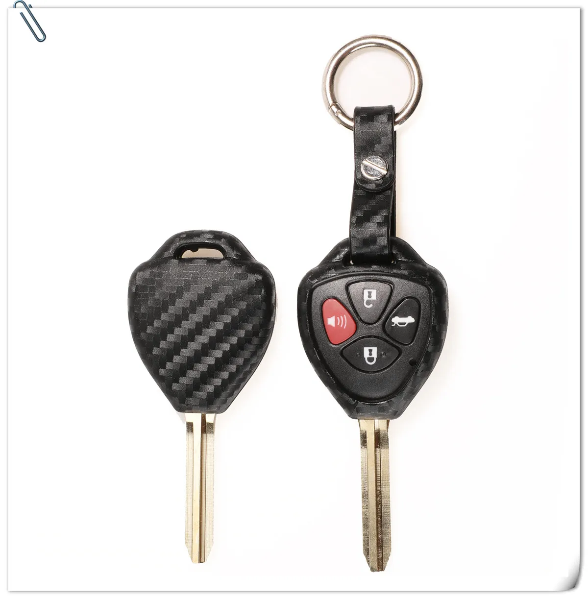 Keyforkess 2/3/4 pulsante in fibra di carbonio copertura chiave a distanza per auto in Silicone per Toyota Camry Corolla Avalon Venza Hilux Vitz Rav4 Fob Case - Hb9185f9f2f6243f08db49d76b91b3f29N