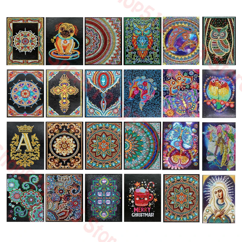 

64 Pages DIY Mandala Special Shaped Diamond Painting Notebook Diary Book Sketchbook Embroidery Diamond Cross Stitch Craft Gift