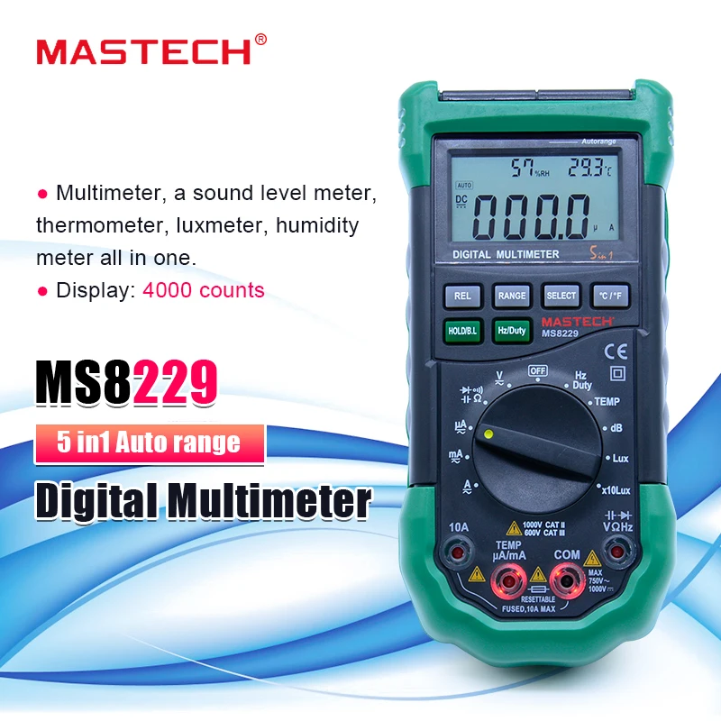 Цифровой Мультиметр Mastech MS8229 5 в 1 Автоматический диапазон многофункциональный