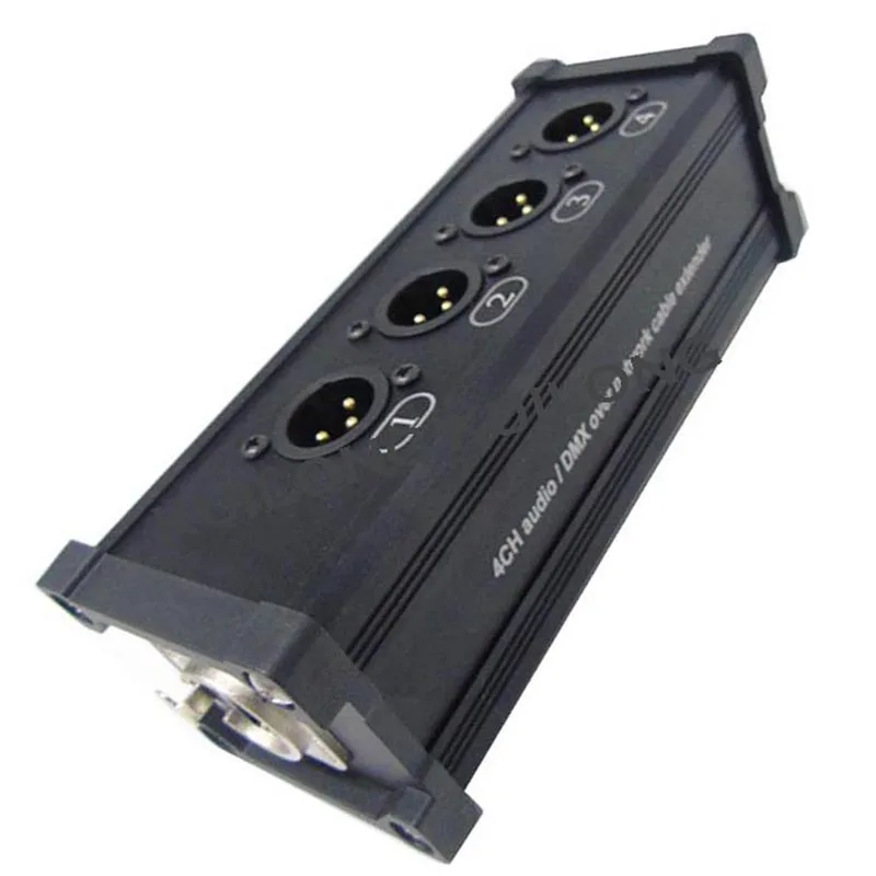 High quality RJ45 CAT6 female to 4&times;xlr male adapter digital audio and video box with PC board
