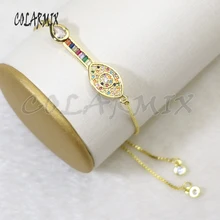 10 шт. браслеты с кристаллами радужные браслеты с кристаллами аксессуары соединитель Шарм для женщин модные ювелирные изделия разъем 5746