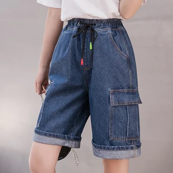 

Will the new spring and summer jeans pants in female high waist loose hot pants jin big yards dress