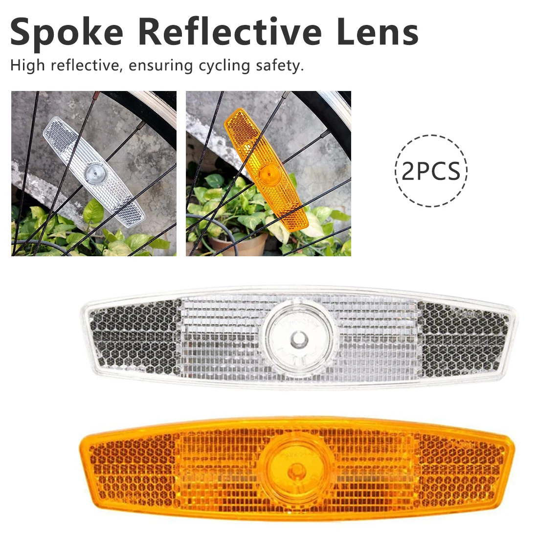 Excellent 1Pair Bicycle Spoke Reflective Sheet Bike Wheel Lamp Safety Spoke Reflector Reflective Mount Clip Warning Lights 2