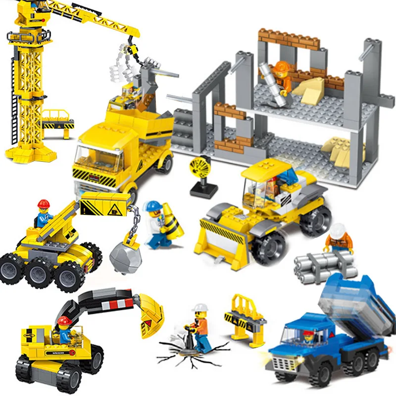 

Pan luo si City Builder Series Excavator Small Particles Children'S Educational Assembled Toys Plastic Building Blocks