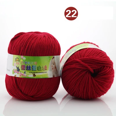 22 10 шт. = 500 г, Meetee, 2 мм, хлопковая пряжа, детская линия, хлопок, шерсть, ручное плетение, шарф, шелк, бархат, молочный хлопок, Детская Пряжа, сделай сам, свитер, линия - Цвет: 22